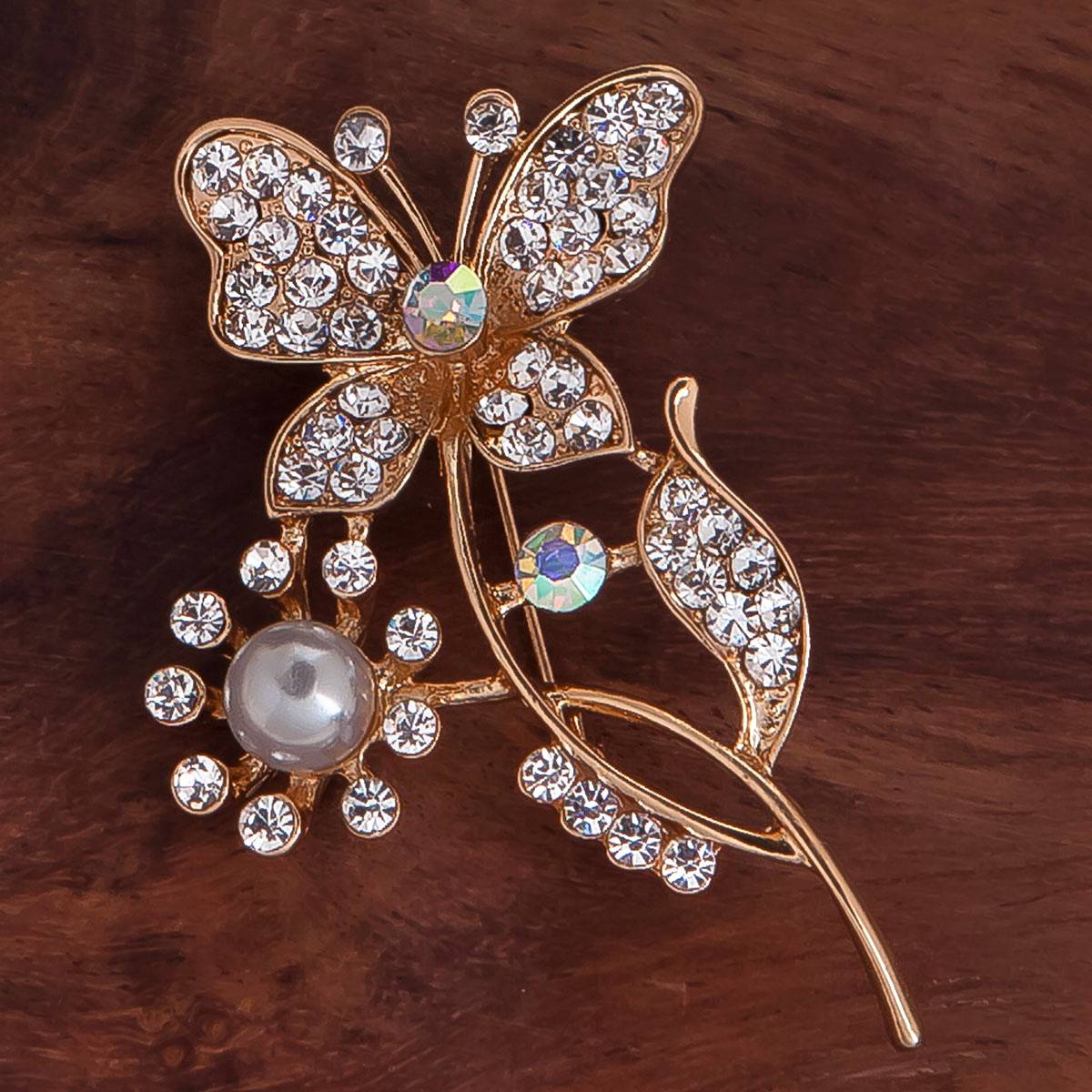 Grand Gold plated Polki Saree Brooch – Simpliful Jewelry